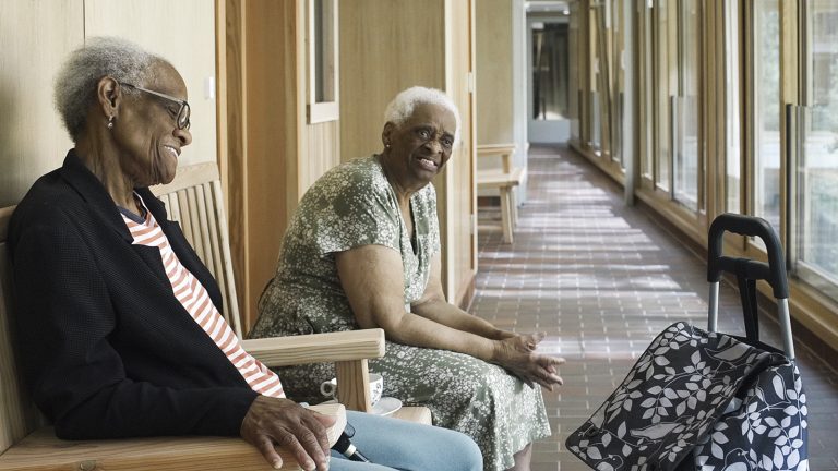 Residents at Appleby Blue almshouse