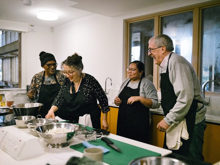 Community kitchen at almshouse Appleby Blue
