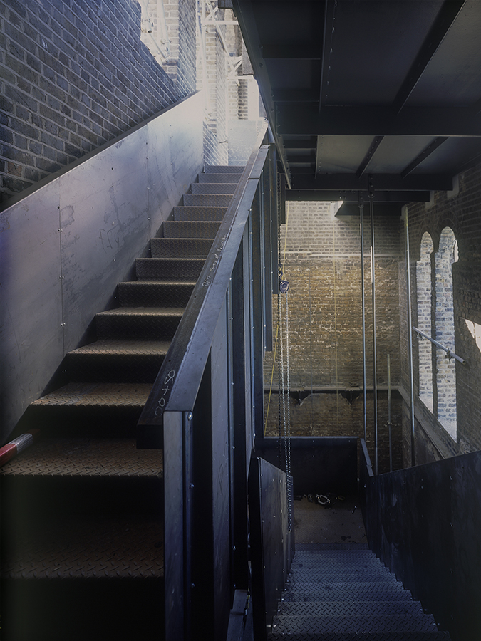 Staircase detail at Walthamstow Wetlands