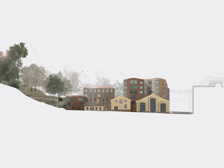 Illustration of apartments in Theresesgate, Oslo