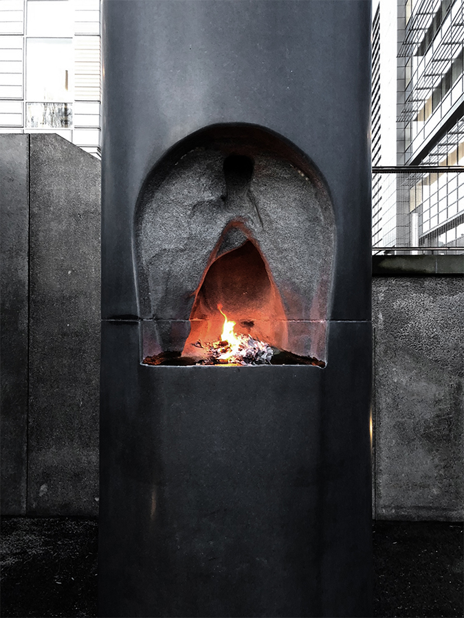 Fire burning in chimney