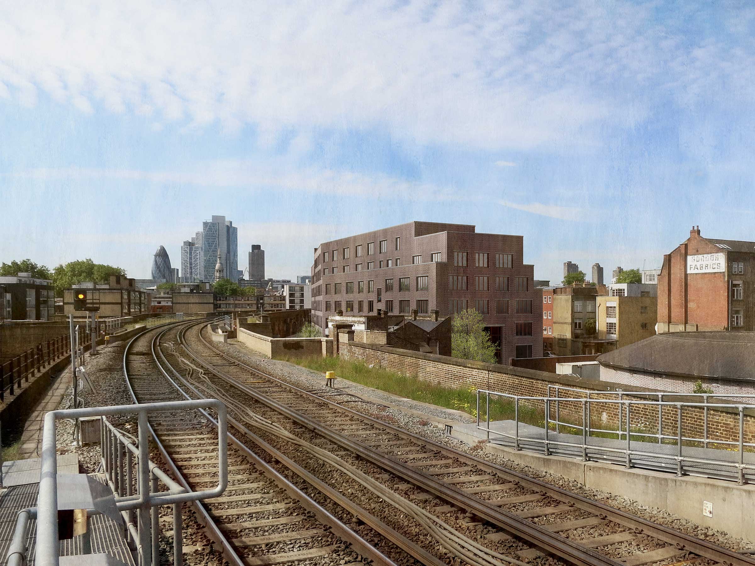 Render of Our design for a 5,500sqm business centre in Hoxton, east London