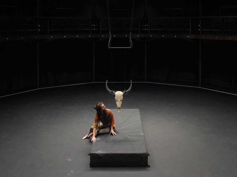 Trapeze artist Zinnia Oberski's performance at BITES: Remix