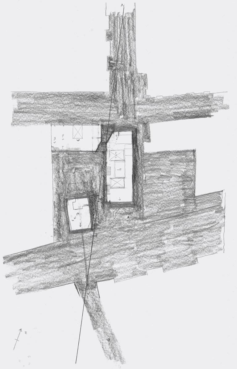 Pencil sketch of Housing in East London