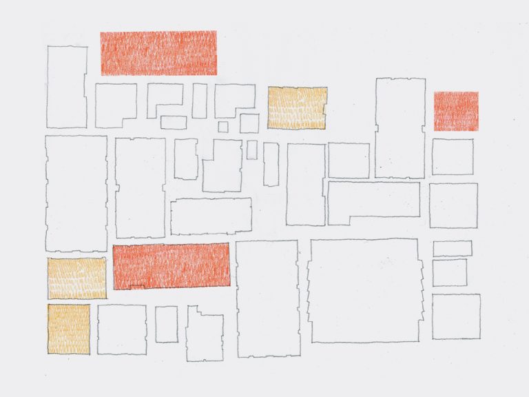 Aerial sketches oof rooms at Jerwood