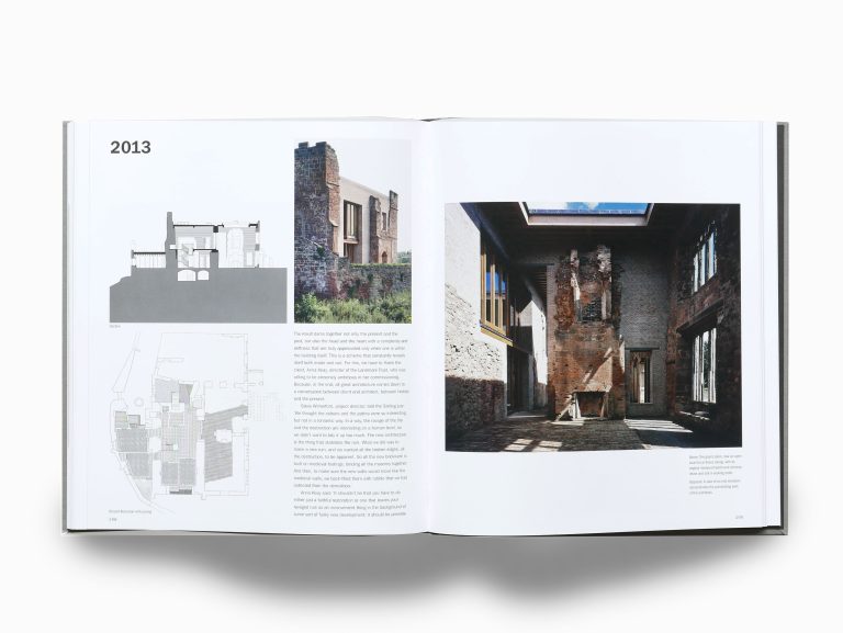 Spread from 'The RIBA Stirling Prize: 20' featuring Astley Castle, winner of the 2013 prize