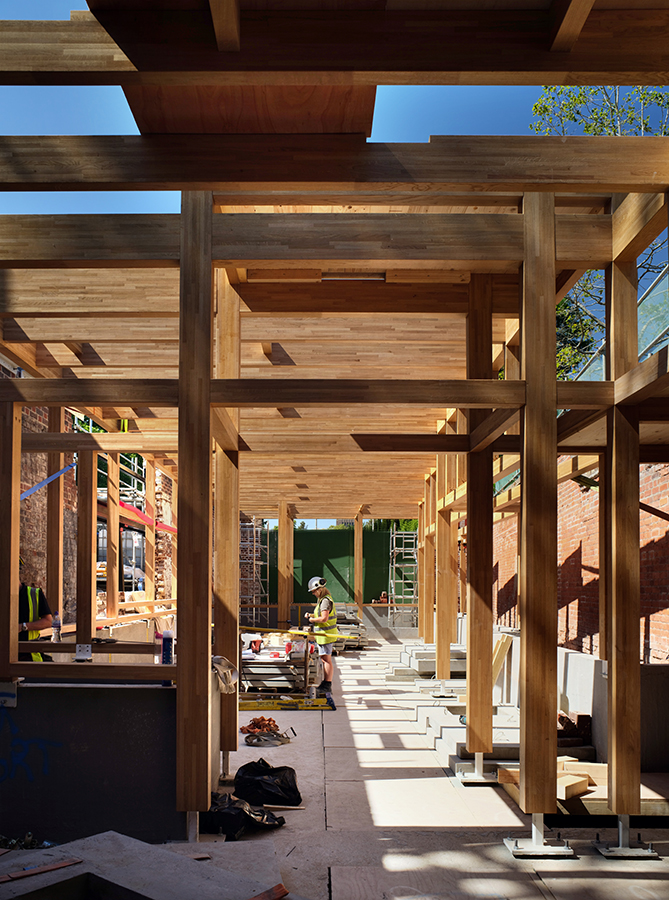 Timber frame at Clare College