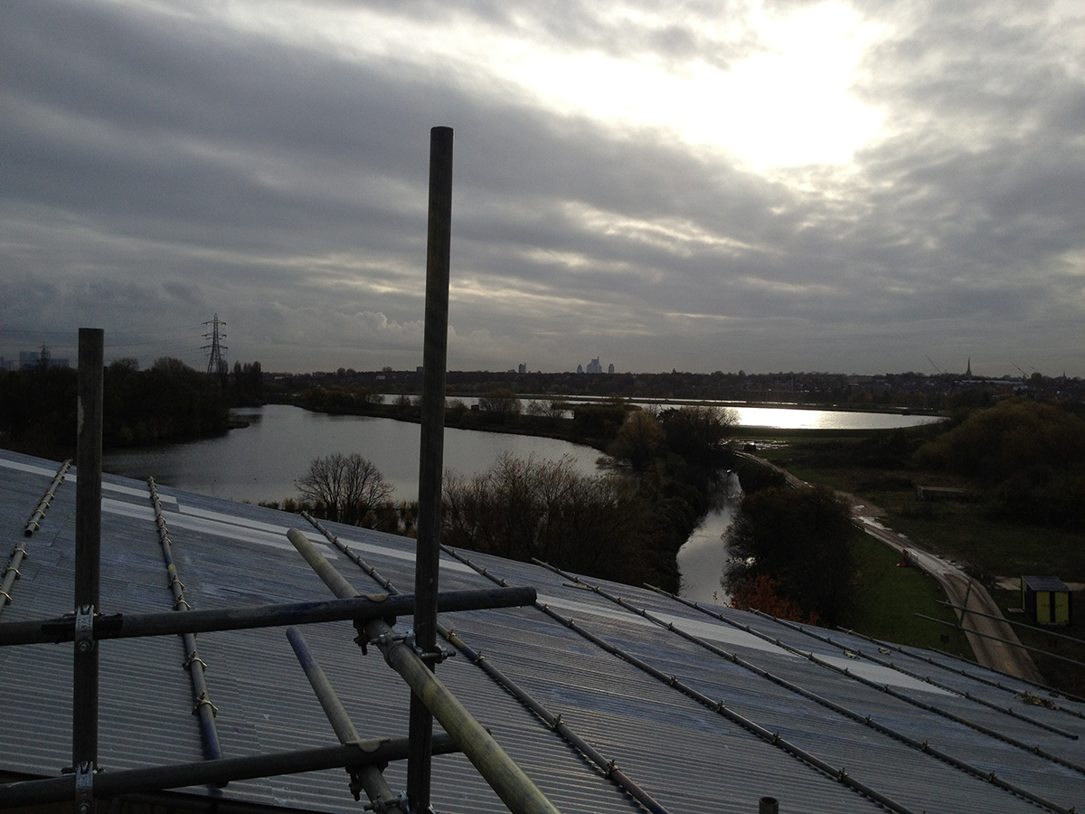 London from from the scaffold of the Engine House, Walthamstow Wetlands