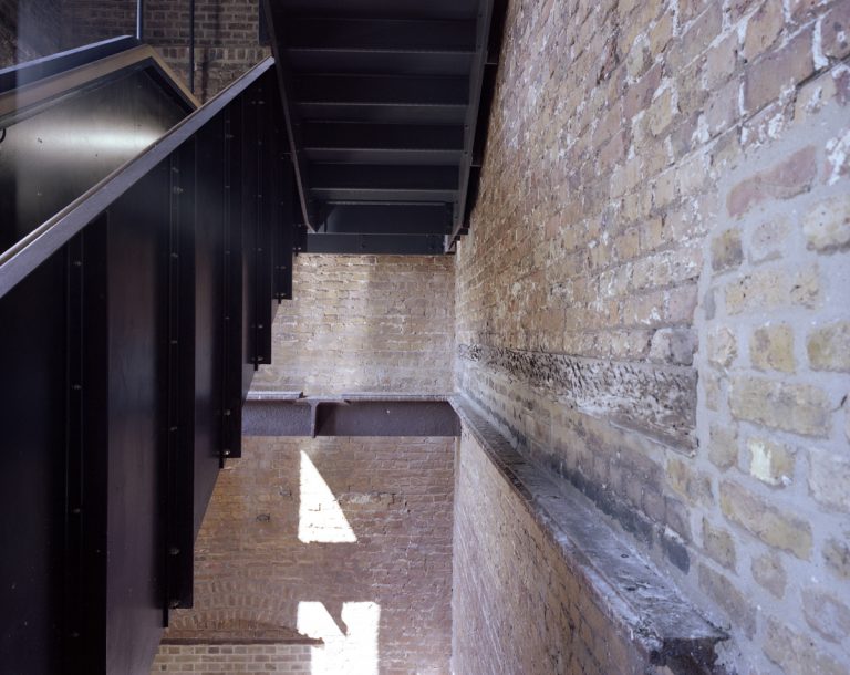 Staircase detail at Walthamstow Wetlands