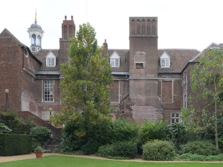 The North Wall of Clare College, stripped of a century of accretions, in preparation for construction of the new timber-framed stair, glazed gallery and cafe.