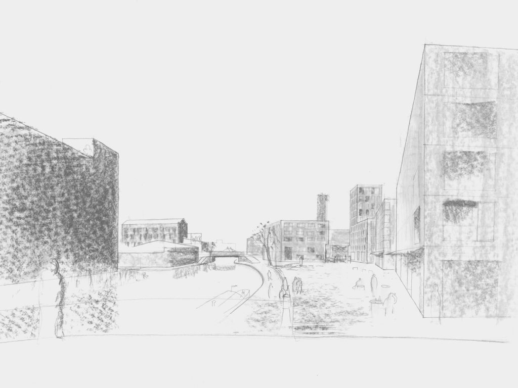 Sketch: canal-side public space