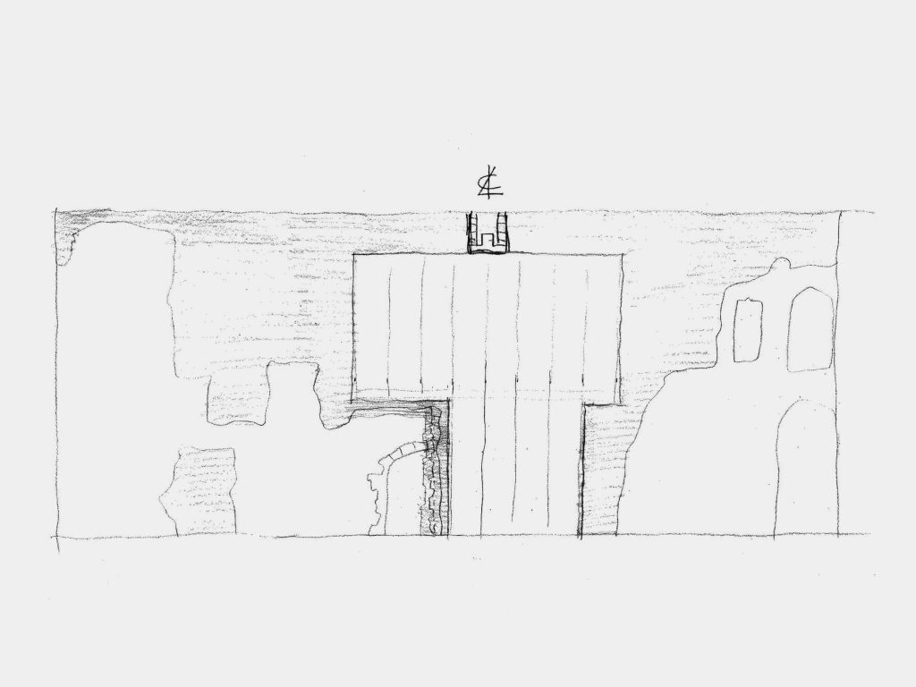 Wall to the courtyards