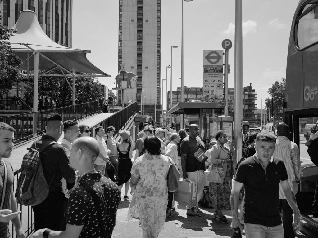 People stood outside Elephant & Castle station