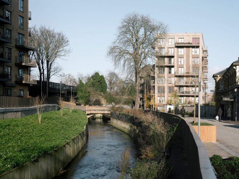 Site at Catford Green with river running alongside