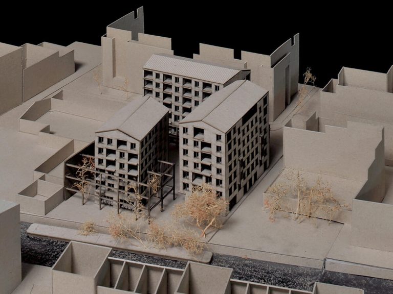 Cardboard model of building