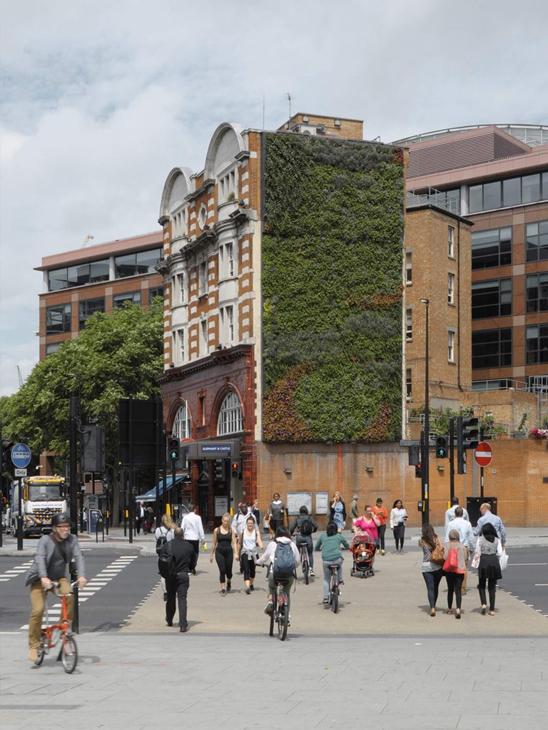Phase 1 works completed: The planted gable of the Bakerloo Line station